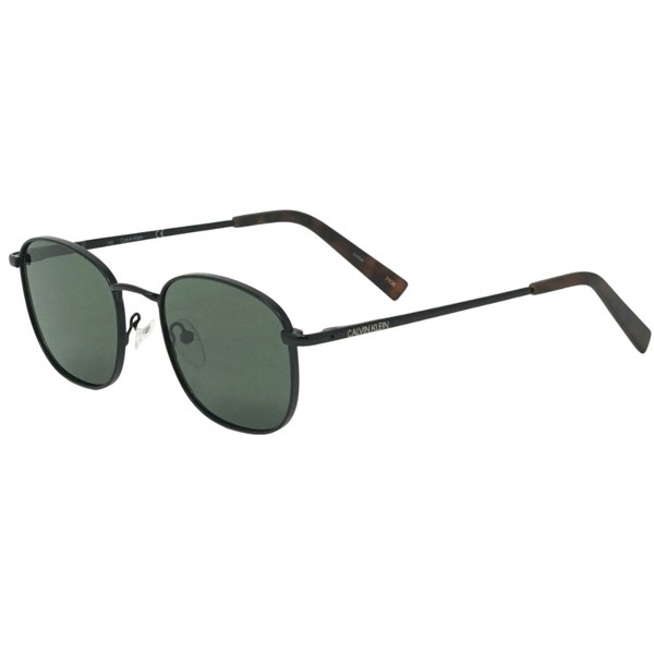 Calvin Klein Solid Green Lens Matte Black Sunglasses