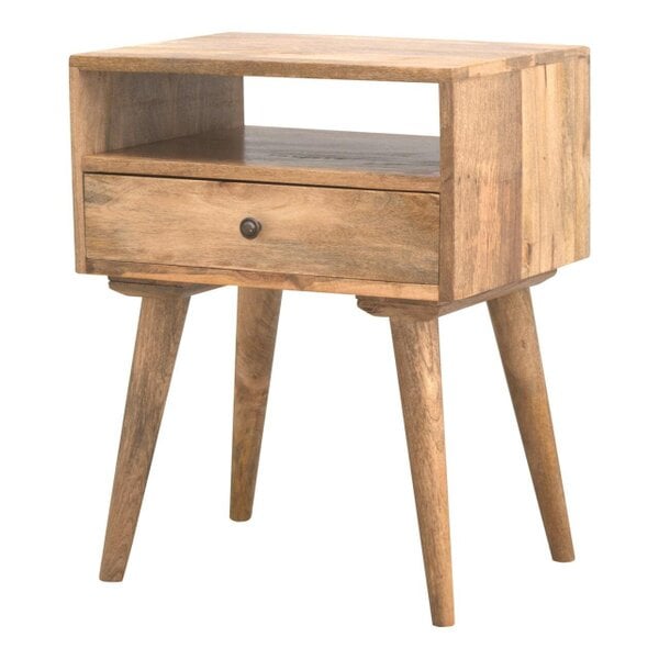 Wyld Haus Modica Rustic Mango Wood Bedside Table with Open Slot