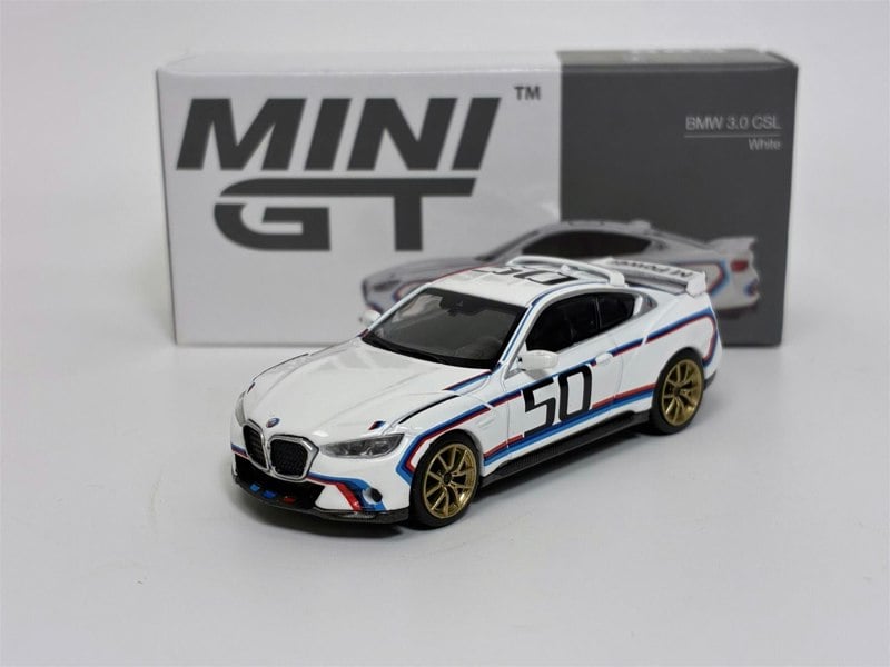 Mini GT BMW 3.0 CSL White LHD 1:64 Scale Mini GT MGT00863L