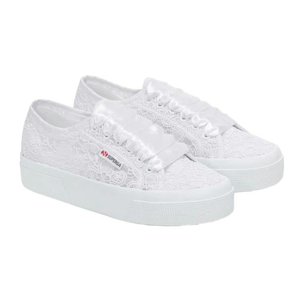 Superga Womens/Ladies 2740 Flower Macrame Trainers - Total White