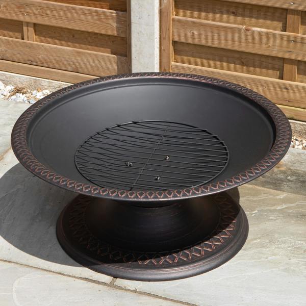 Samuel Alexander 50cm Bronze Effect Steel Toscana Outdoor Garden Fire Pit