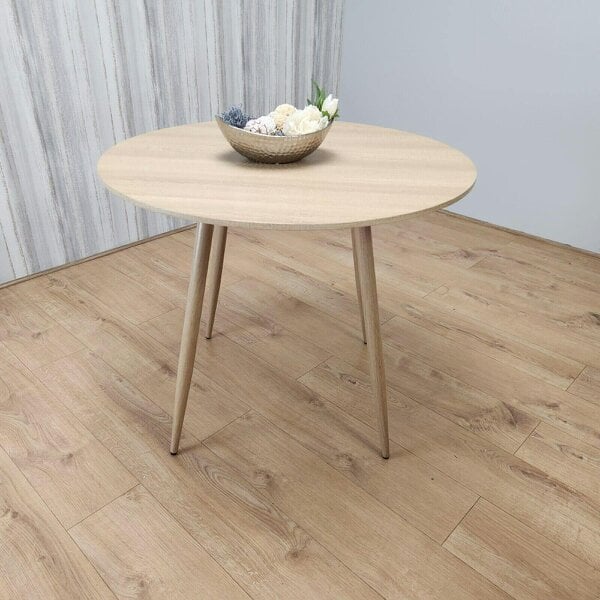 Kosy Koala Modern Round Dining Table Set With 4 White Faux Leather Chairs Dining Room Furniture
