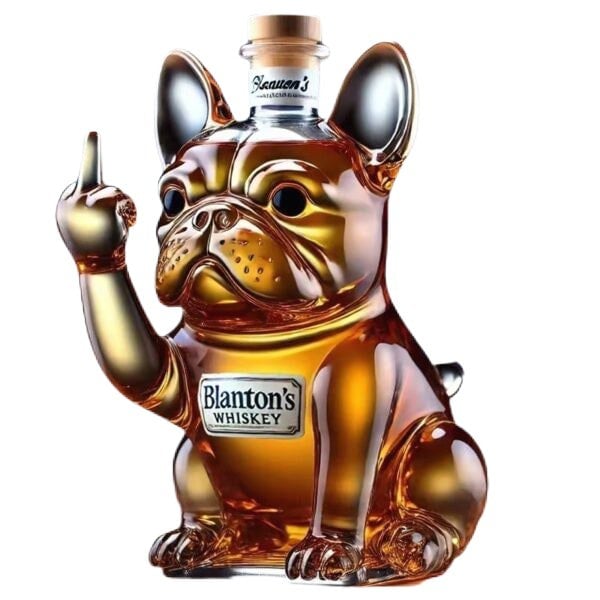 Leaper Creative Transparent Glass French Bulldog Whiskey Bottle