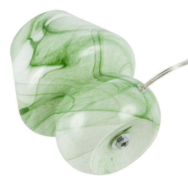 Modern Mini Mushroom Glass Table Lamp with Green Marble Effect Pattern Image 5