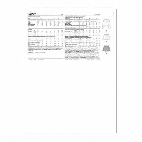 New Look Sewing Pattern 6747, Hoodies, Skirts for Kids, A (3-4-5-6-7-8) - Easy