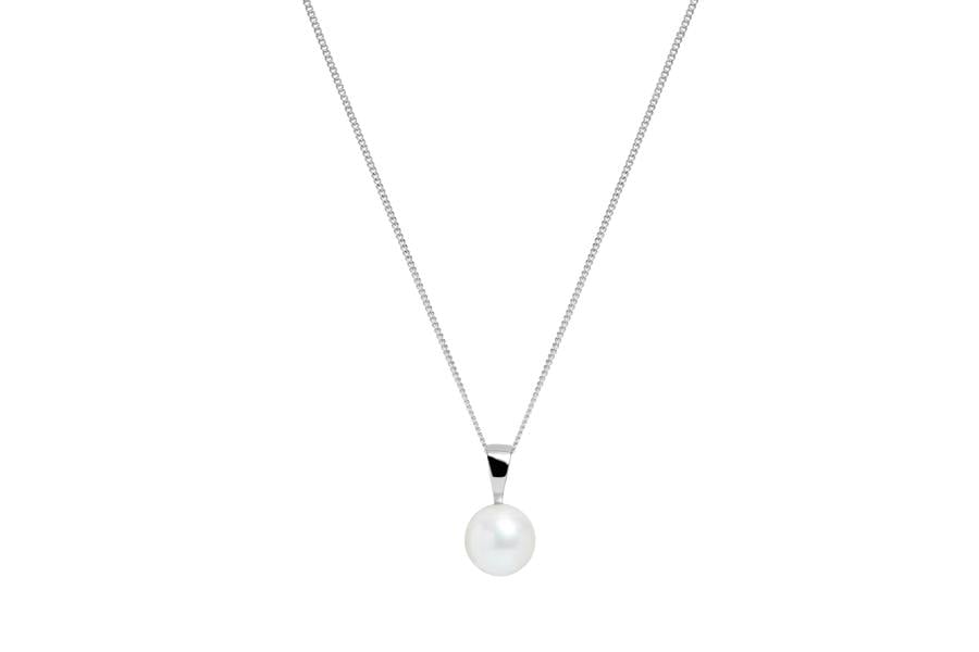 Sarah Layton Round Freshwater Pearl Pendant, 8-8.5mm - 9ct White Gold - PD9WGR8W