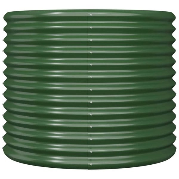 Berkfield Garden Planter Powder-coated Steel 80x80x68 cm Green