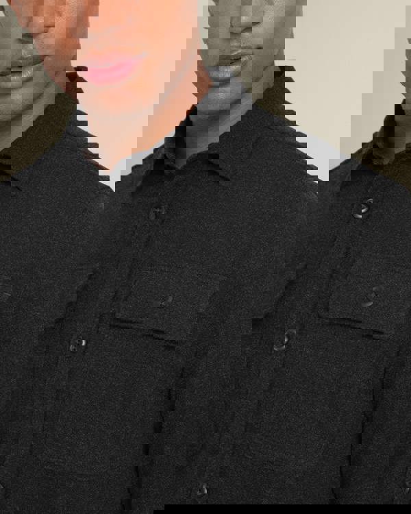 Larsson & Co Men’s Malov Charcoal Jersey Casual Overshirt