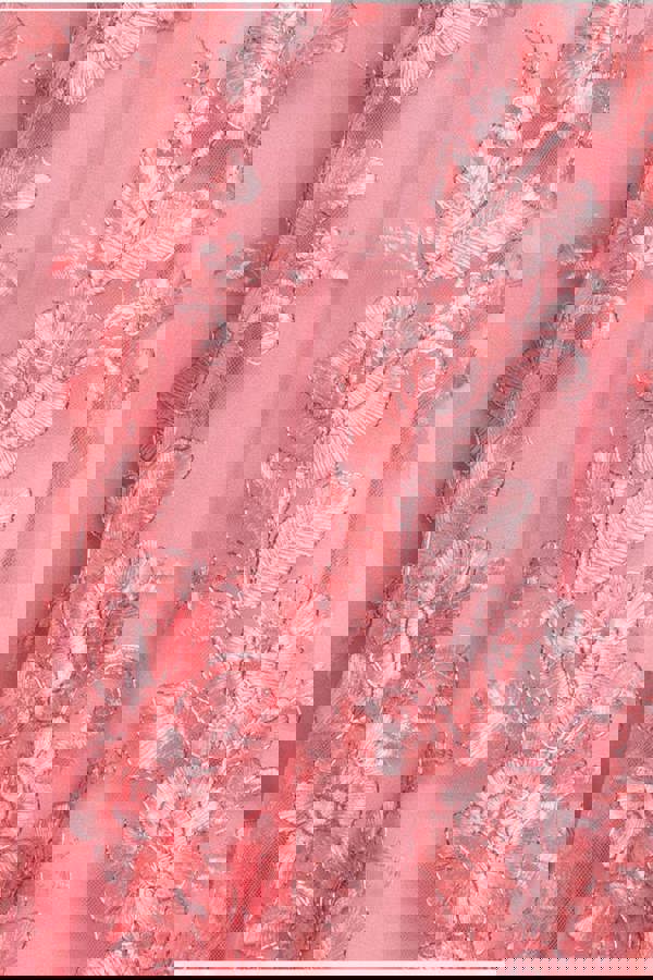 Halter Neck Lace High And Low Dress - Coral DR3346M