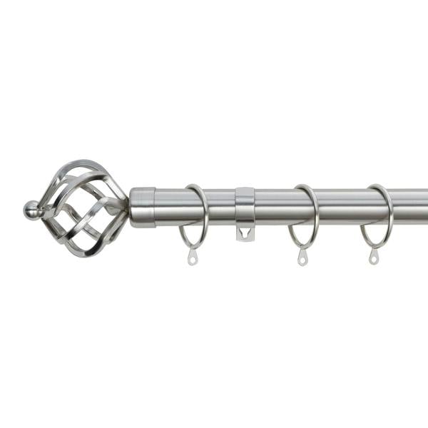 A.Unique Home Twisted Metal Extendable Curtain Pole with Rings and Fittings, In a Variety of Colours and Sizes (25/28mm)
