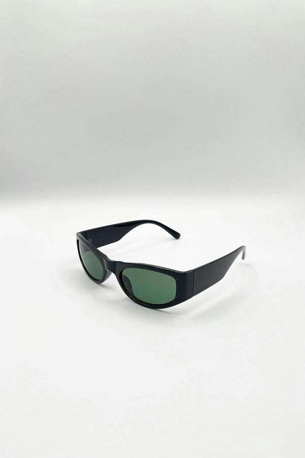 SVNX Racer Wrap Around Sunglasses In Black