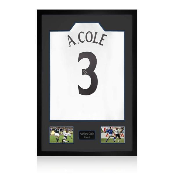 Ashley Cole Signed England Shirt Premium Frame