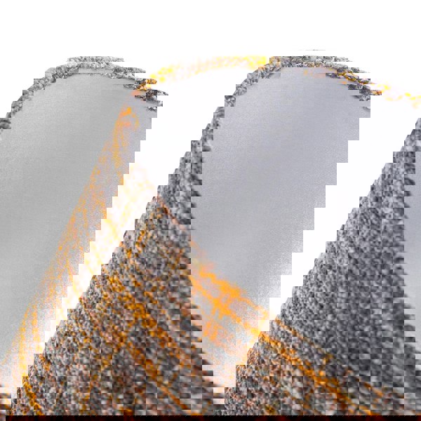 Vintage Lined Linen Fabric Lamp Shade in Mustard Burgundy and Grey Image 5