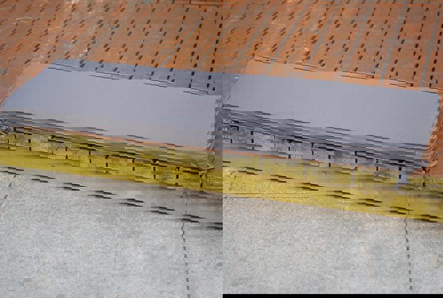 Gr8 Garden Grey Garden Bench Pad Outdoor Waterproof Fabric 2 Seater Furniture Swing Seat Cushion