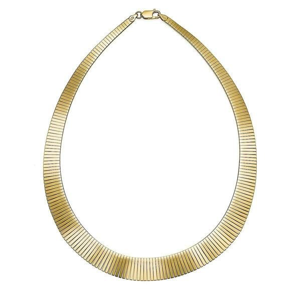 Pia Gold-Plated Sterling Silver Collar Necklace, Fluted Statement