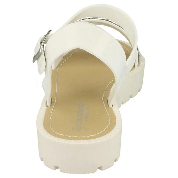 Savannah Ladies Savannah Diamante and Jewel Trim Flat Mules