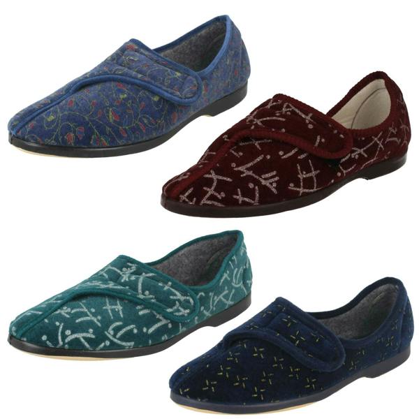 Ladies Ladylove Single Strap Textile Slippers - Emily