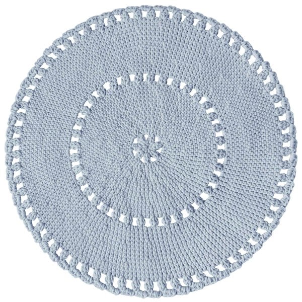 Zuri House Crochet BOHO rug | BABY BLUE