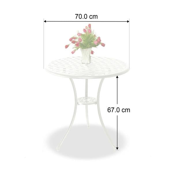 Homeology OSHOWA Garden and Patio White Cast Aluminium Bistro Table