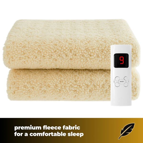 Sweet Dreams Superking Size Electric Heated Blanket Mattress Soft Fleece 9 Heat And 9 Timer Settings Dual Controller Washable