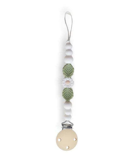 Chewies & More Chewies&more - Silicone Pacifier Teething Clip - Daisy - White