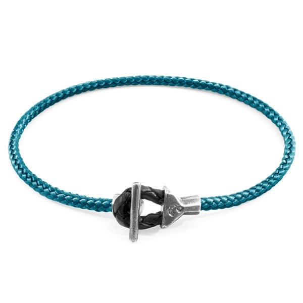 Anchor & Crew Ocean Blue Cullen Silver and Rope Bracelet