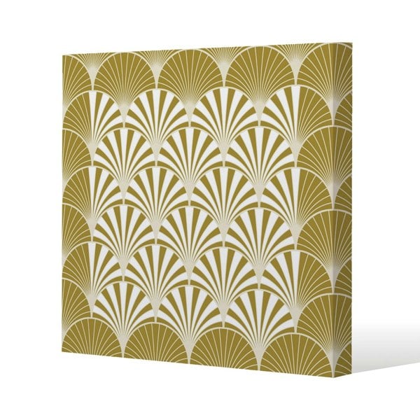 Benjamin Tate Design Golden Semi Circles (Canvas Print)