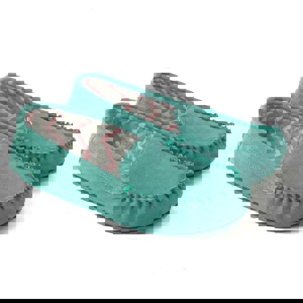 Eastern Counties Leather Womens/Ladies Ffion Suede Moccasins - Aqua Blue - 