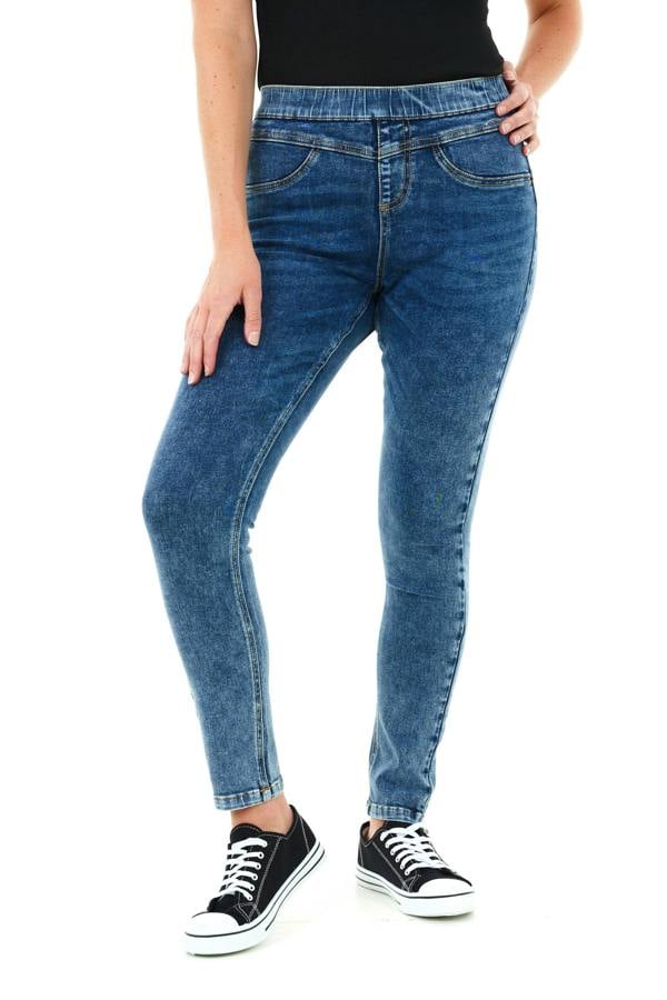 Smart Living Women's Skinny Fit Denim Jeggings - Stylish, Comfortable & Versatile - Acid Blue