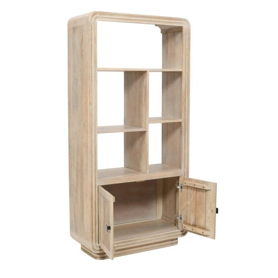 Wyld Haus Arizona Natural Mango Wood Display Cabinet with 2 Doors