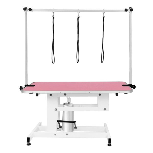 Monstershop White Hydraulic Grooming Table - Pink Table Top