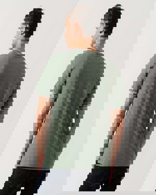 BOSS Green Taul Mens Stretch-Cotton T-Shirt with Stripes and Logo - Open Green 358