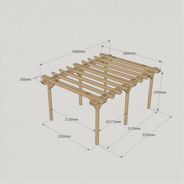 LayzeePergola Large Size Heavy Duty Double Pergola Complete DIY Kit - Quality Tanalised Timber