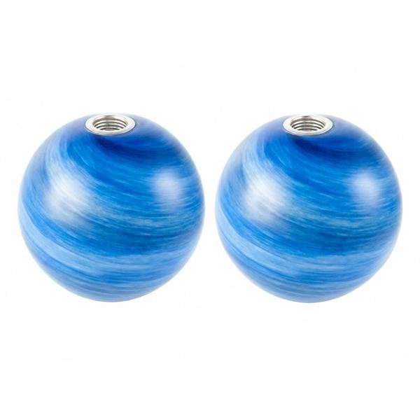 Stylish Pair of Blue Marble Swirl Glass Shades for G9 Lamp Holders Image 1