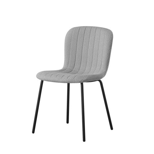 Set of 2 Teddy Faux Fur Stitched Design Dining Chairs Bella
