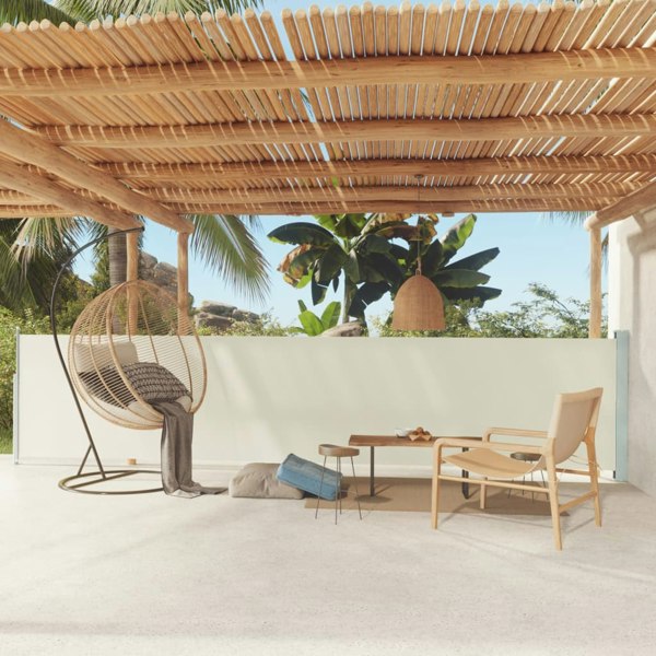 Berkfield Patio Retractable Side Awning 117x600 cm Cream