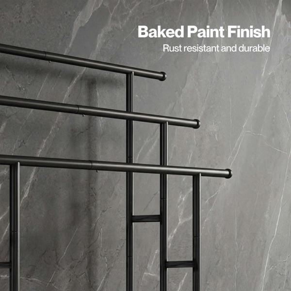 Levede Towel Rail Metal Rack With Basket 3-Tier Storage Anti-Slip Foot Black