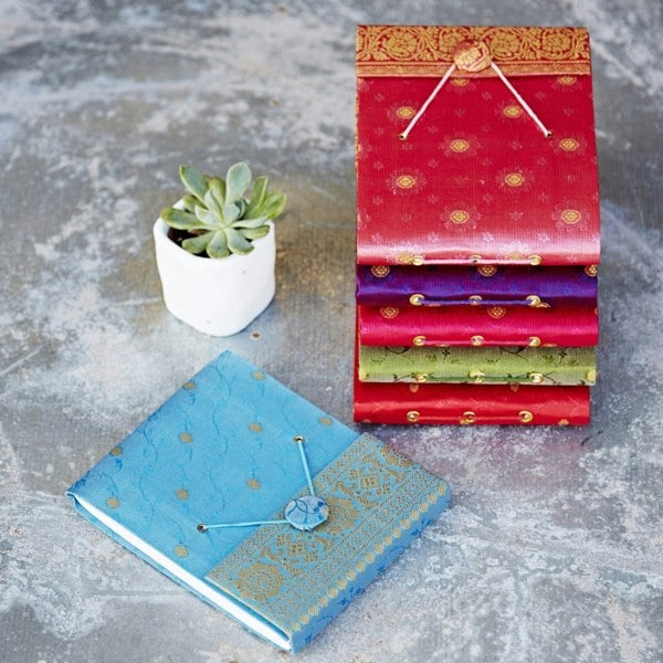 Paper High Small Sari Fabric Photo Album