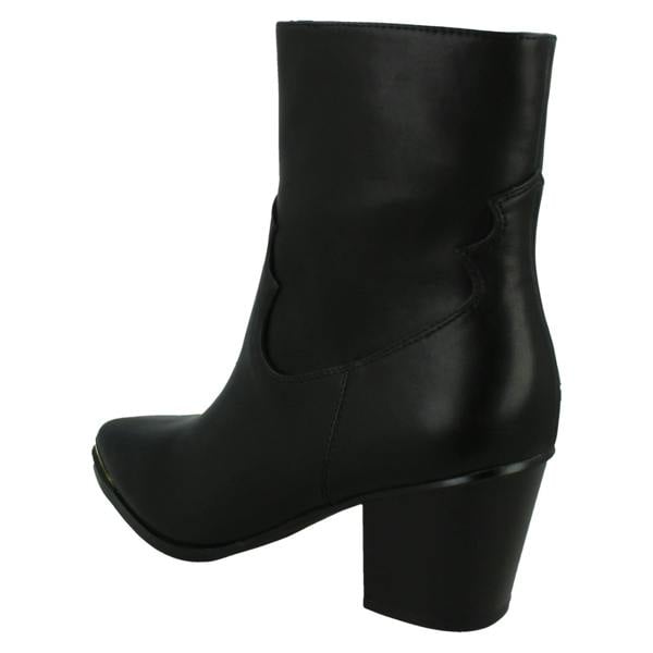 Spot On Ladies Spot On Mid Cuban Heel Cowboy Ankle Boots F51228