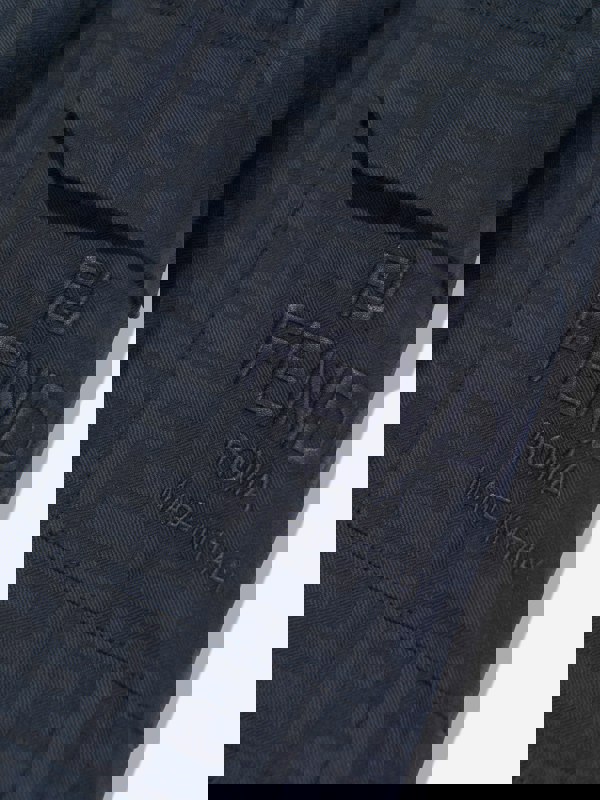 Fendi Kids FF Jacquard Cargo Trousers in Navy