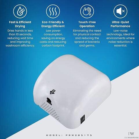 ProWashroom Pro Washroom Bathroom Hand Dryer 1300w ABS