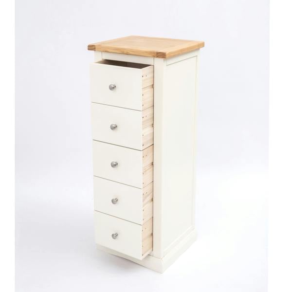 Cabinet Bits Castelli 5 Drawer Narrow Chest of Drawers Chrome Knob
