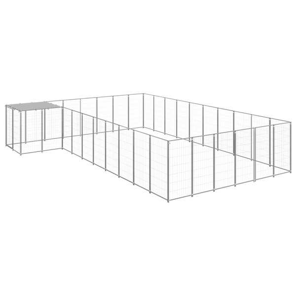 Berkfield Dog Kennel Silver 19.36 må_ Steel