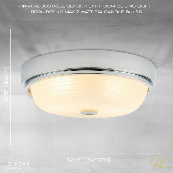 Sensor IP44 Bathroom Ceiling Light in Chrome with Multi Functions Image 8