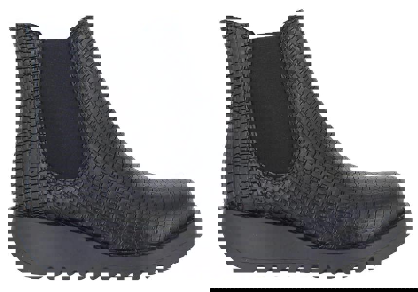 Fly London Salv Womens Wedged Heeled Chelsea Leather Ankle Boots