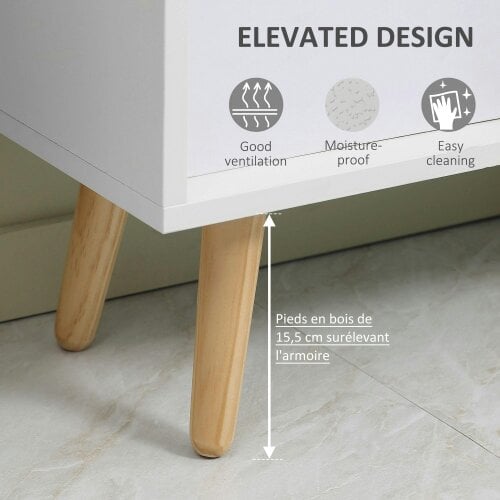 Wyld Haus Momo Wooden Neutral Finish 4 Cube Storage Unit With 2 Fabric Drawers