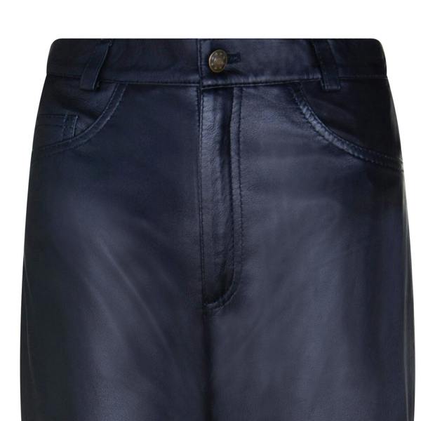 Infinity Leather Womens Classic Lamb Nappa Black '501' Leather Jeans