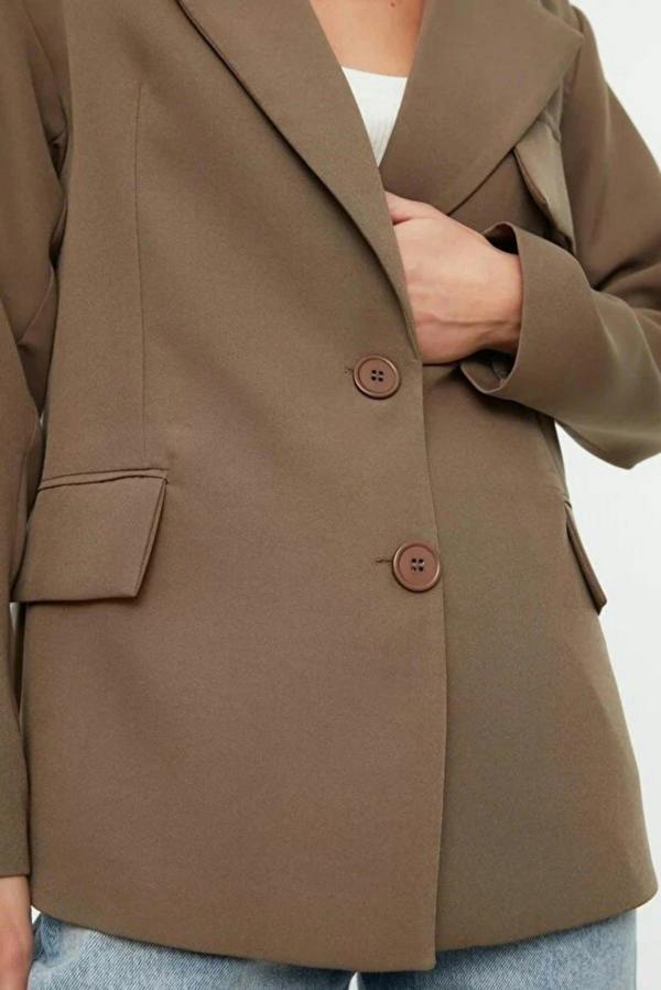 WOVCOR Oversize Lined Woven Blazer Jacket