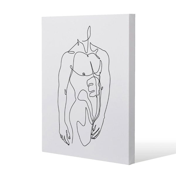 Benjamin Tate Design line art of male body Slim Style Canvas Print  70x100cm , 15mm Slim Real wood.