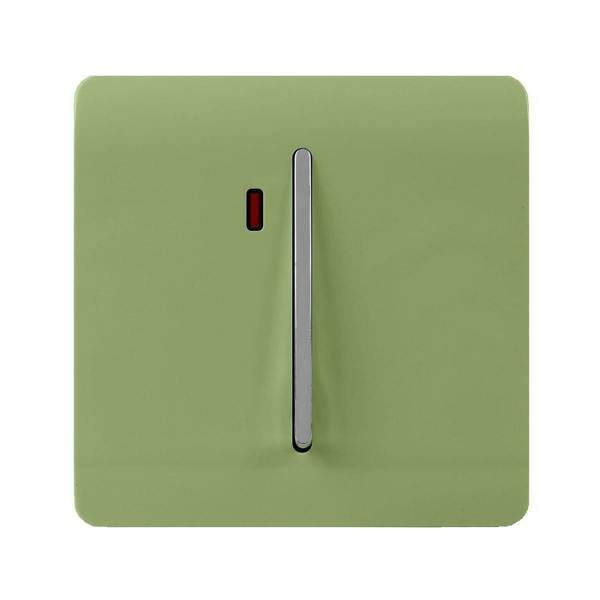 Trendi Switch 1 Gang 45 Amp Cooker Switch with Neon in Moss Green